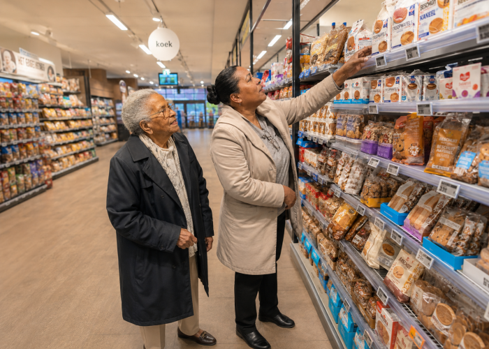 samen boodschappen doen